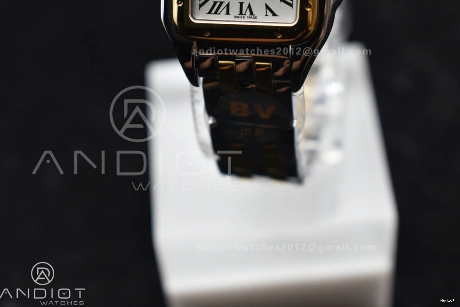 Panthère 22mm White BVF on SS Best Edition YG Dial Quartz 1:1 SS YG Bracelet Ronda 1119